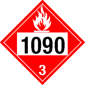Tag-board 1090 Flammable Class 3 Placard