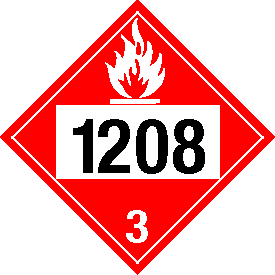 Tag-board 1208 Flammable Class 3 Placard