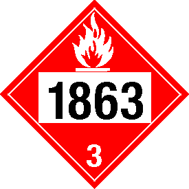 Tag-board 1863 Flammable Class 3 Placard