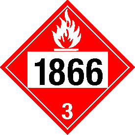 Tag-board 1866 Flammable Class 3 Placard