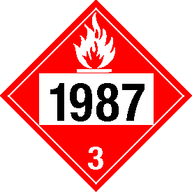 Tag-board 1987 Flammable Class 3 Placard