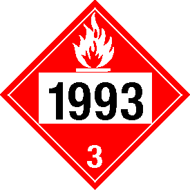 Tag-board 1993 Flammable Class 3 Placard