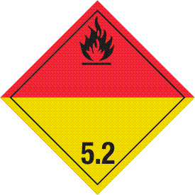 Tag-board International "Wordless" Organic Peroxide 5.2 Class 5 Placard