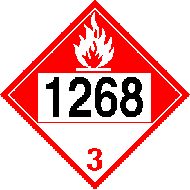 Tag-board 1268 Combustible Class 3 Placard