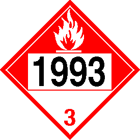 Tag-board 1993 Combustible Class 3 Placard