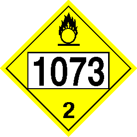Tag-board 1073 Oxygen Class 2 Placard