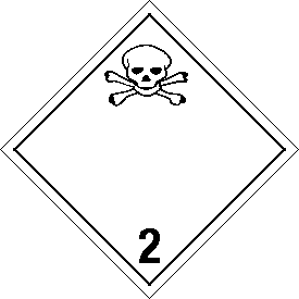 Tag-board "Wordless" Toxic Gas Class 2 Placard