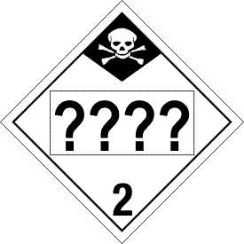 Tag-board Custom UN or NA Numbered Inhalation Hazard Class 2 Placard
