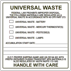 Universal Waste Label