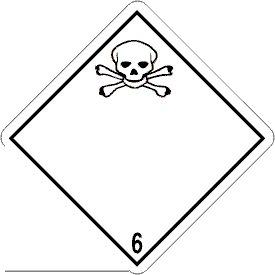 Vinyl International "Wordless" Poison / Toxic Class 6 Label