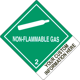 Vinyl Custom 4" x 5" Non Flammable Gas Class 2 with Description Strip