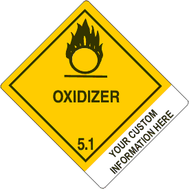 Vinyl Custom 4" x 5" Oxidizer Class 5.1 with Description Strip