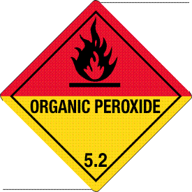 Vinyl Organic Peroxide 5.2 Class 5 D.O.T. 4"x4" Label