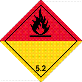 Vinyl International "Wordless" Organic Peroxide 5.2 Class 5 Label