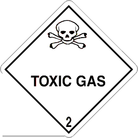 Vinyl Toxic Gas Class 2 D.O.T. 4"x4" Label