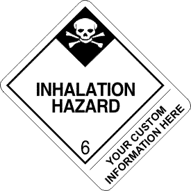 Vinyl Custom 4" x 5" Inhalation Hazard Class 6 with Description Strip