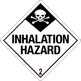Vinyl Inhalation Hazard Class 2 D.O.T. 4"x4" Label