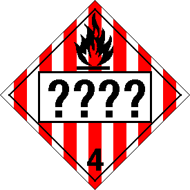 Permanent Vinyl Custom UN or NA Numbered Flammable Solid Class 4 Placard