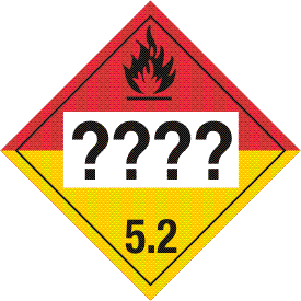 Permanent Vinyl Custom UN or NA Numbered Organic Peroxide 5.2 Class 5 Placard