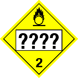 Permanent Vinyl Custom UN or NA Numbered Oxygen Class 2 Placard