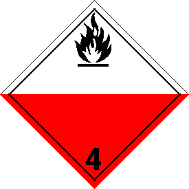 Permanent Vinyl International "Wordless" Spontaneously Combustible Class 4 Placard