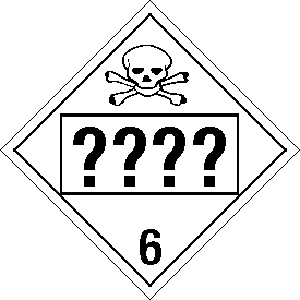Permanent Vinyl Custom UN or NA Numbered Toxic / Poison Class 6 Placard