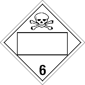 Blank Window Vinyl Poison, Toxic, PG III Universal Class 6 Placard