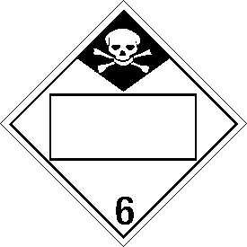 Blank Window Vinyl Inhalation Hazard Class 6 Placard